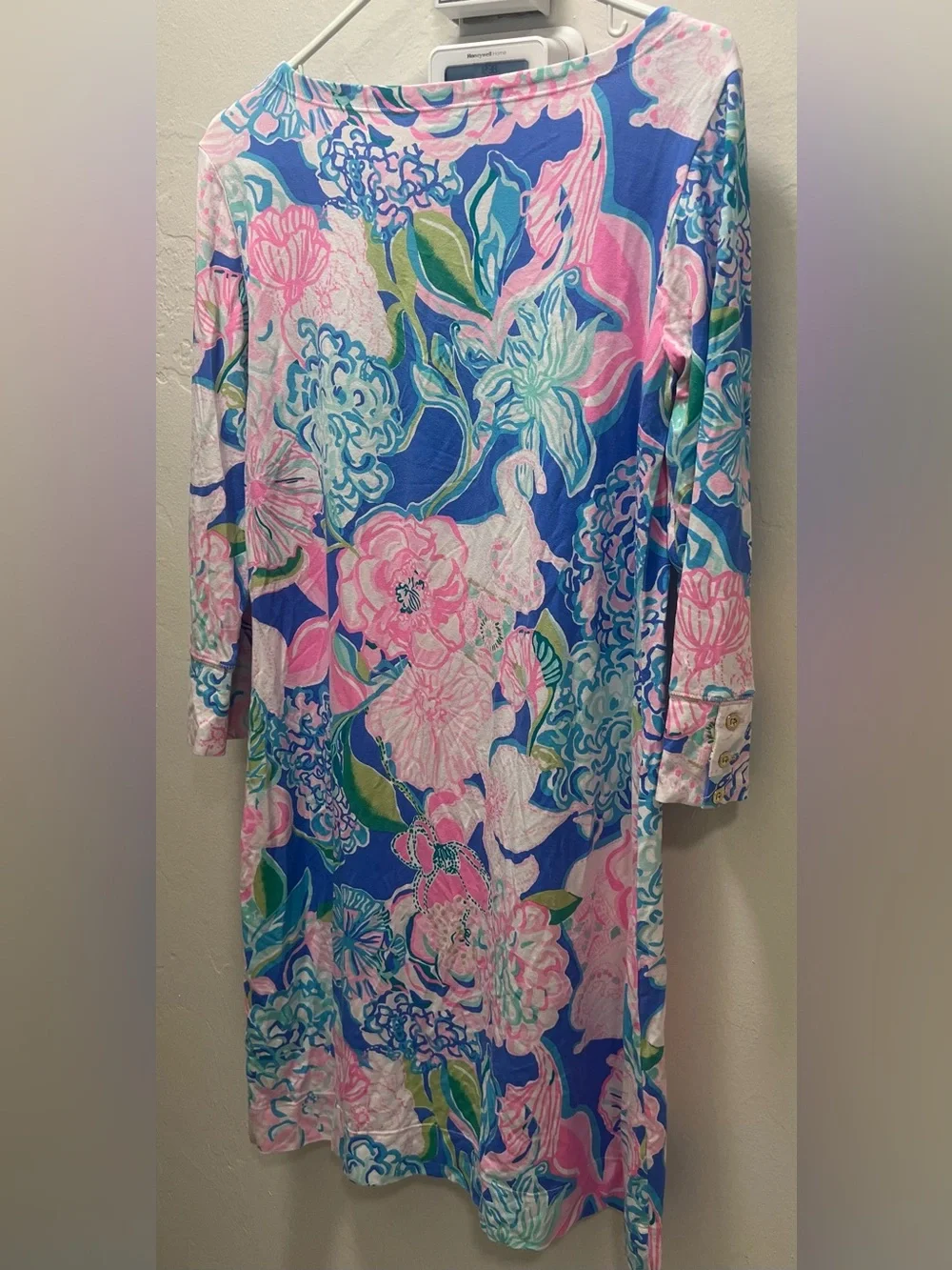 Lilly Pulitzer Pink Blue Floral Shift Dress, Size Medium - Picture 2 of 9